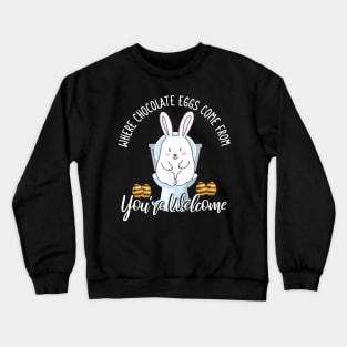 Where Chocolate Eggs Come From Easter Potty Poop Crewneck Sweatshirt